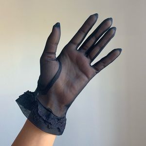 Vintage Sheer Black Gloves